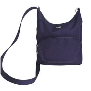 Travelon Purple Crossbody Bag Anti Theft Travel Purse Nylon Adjustable Strap